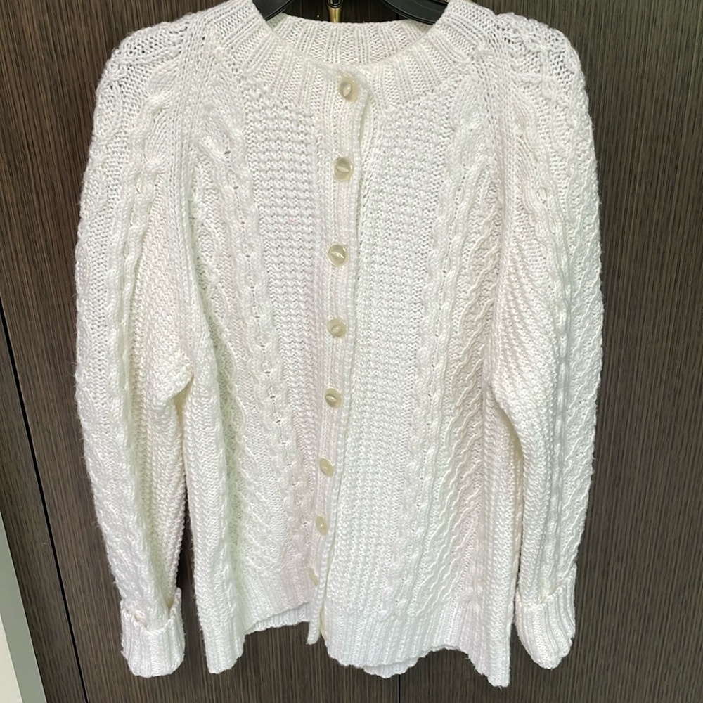 Beautiful Design White Handmade Cardigan